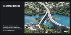 OnePlus 13R global version smartphone sample aerial photo of bridge and river showcasing AI Detail Boost
