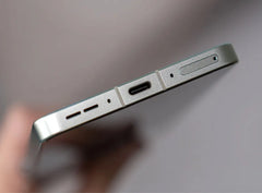 OnePlus Ace 5 5G smartphone UAE showing metallic frame with USB C port speaker vents and SIM tray