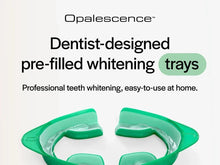 Opalescence Go 15% tooth whitener with green prefilled trays for upper and lower teeth