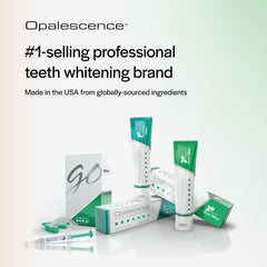 Green and white tubes and boxes showing opalescence whitening toothpaste cool mint set for professional teeth whitening