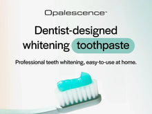 Dentist-designed whitening toothpaste with blue-tipped toothbrush head
