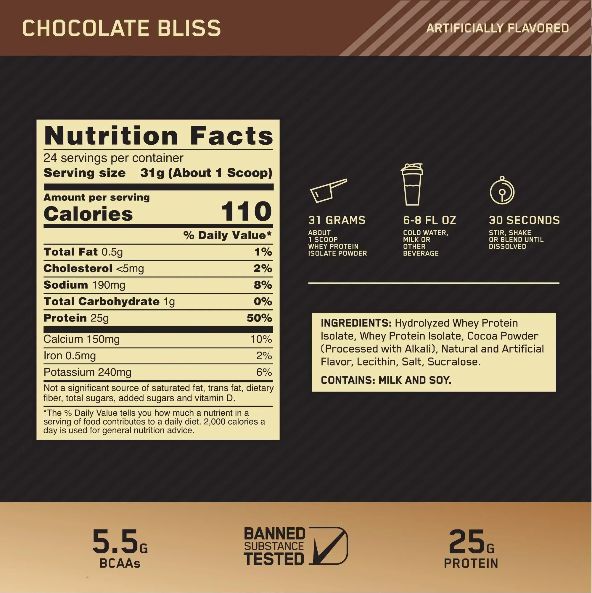 Optimum Nutrition Gold Standard 100% Isolate, Chocolate Bliss, 1.64 Pounds, 24 Servings (Packaging May Vary) - Mumzar