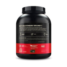 Optimum Nutrition Gold Standard whey tub back label with supplement facts