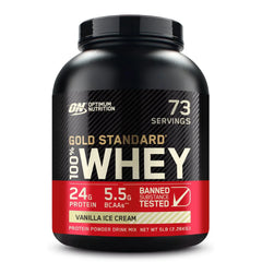 Optimum Nutrition Gold Standard Whey Vanilla Ice Cream - 5 lbs . - Mumzar