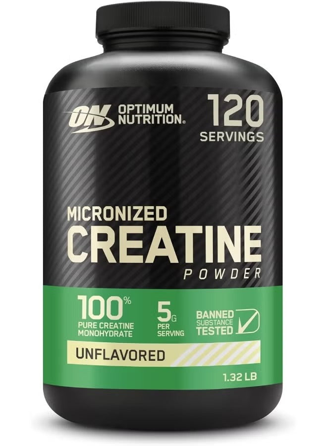 Mumzar Micronized Creatine Monohydrate Powder in a 1.32 lb container with 120 servings for muscle support