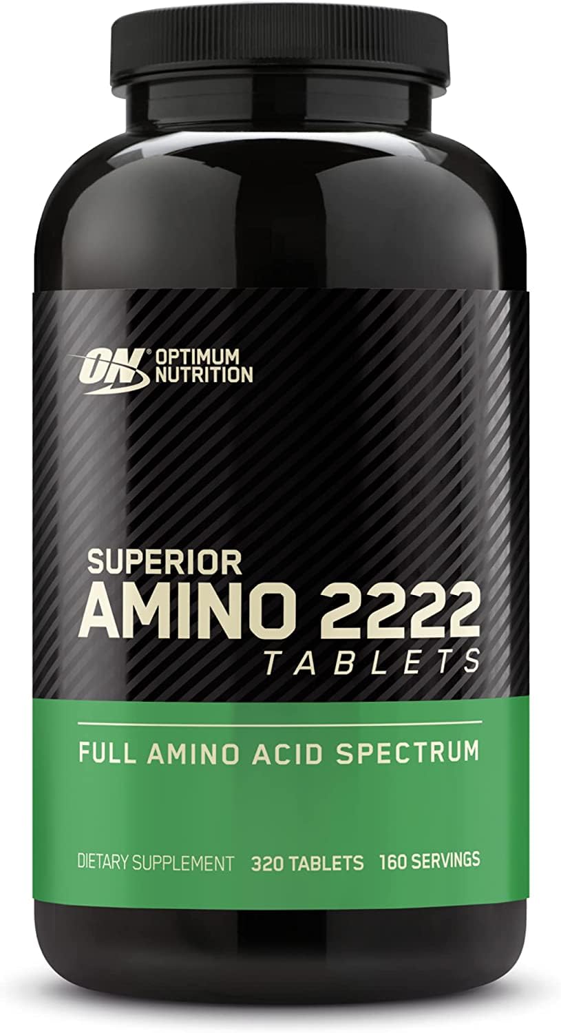 Optimum Nutrition Amino 2222 tablets black bottle dietary supplement full amino acid spectrum 320 tablets 160 servings
