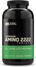 Optimum Nutrition amino acid tablets bottle with black cap and green label