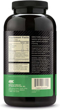 Optimum Nutrition amino acid tablets bottle back label with supplement facts panel