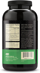 Optimum Nutrition Amino 2222 tablets. Black bottle back label showing Supplement Facts directions and barcode