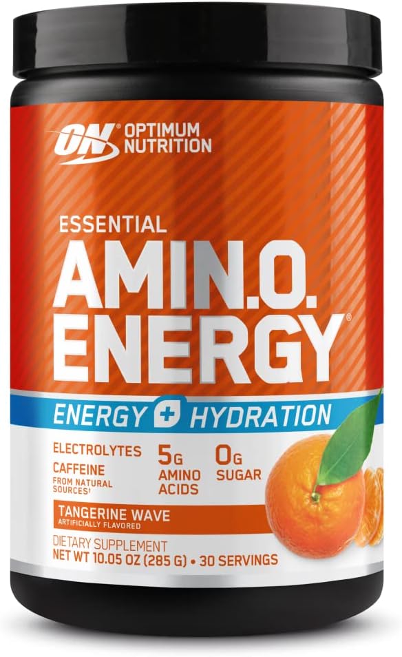 Optimum Nutrition pre workout Essential Amino Energy tangerine wave flavor canister for energy and hydration