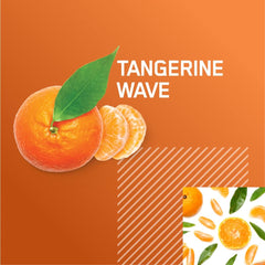Optimum Nutrition pre workout tangerine wave label artwork with whole tangerine slices and leaf