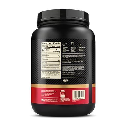 Optimum Nutrition Gold Standard 100% Whey Protein Powder, Vanilla Ice Cream, 2 Pound (Packaging May Vary) - Mumzar