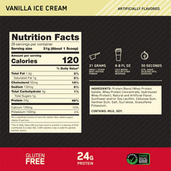 Optimum Nutrition Gold Standard 100% Whey Protein Powder, Vanilla Ice Cream, 2 Pound (Packaging May Vary) - Mumzar