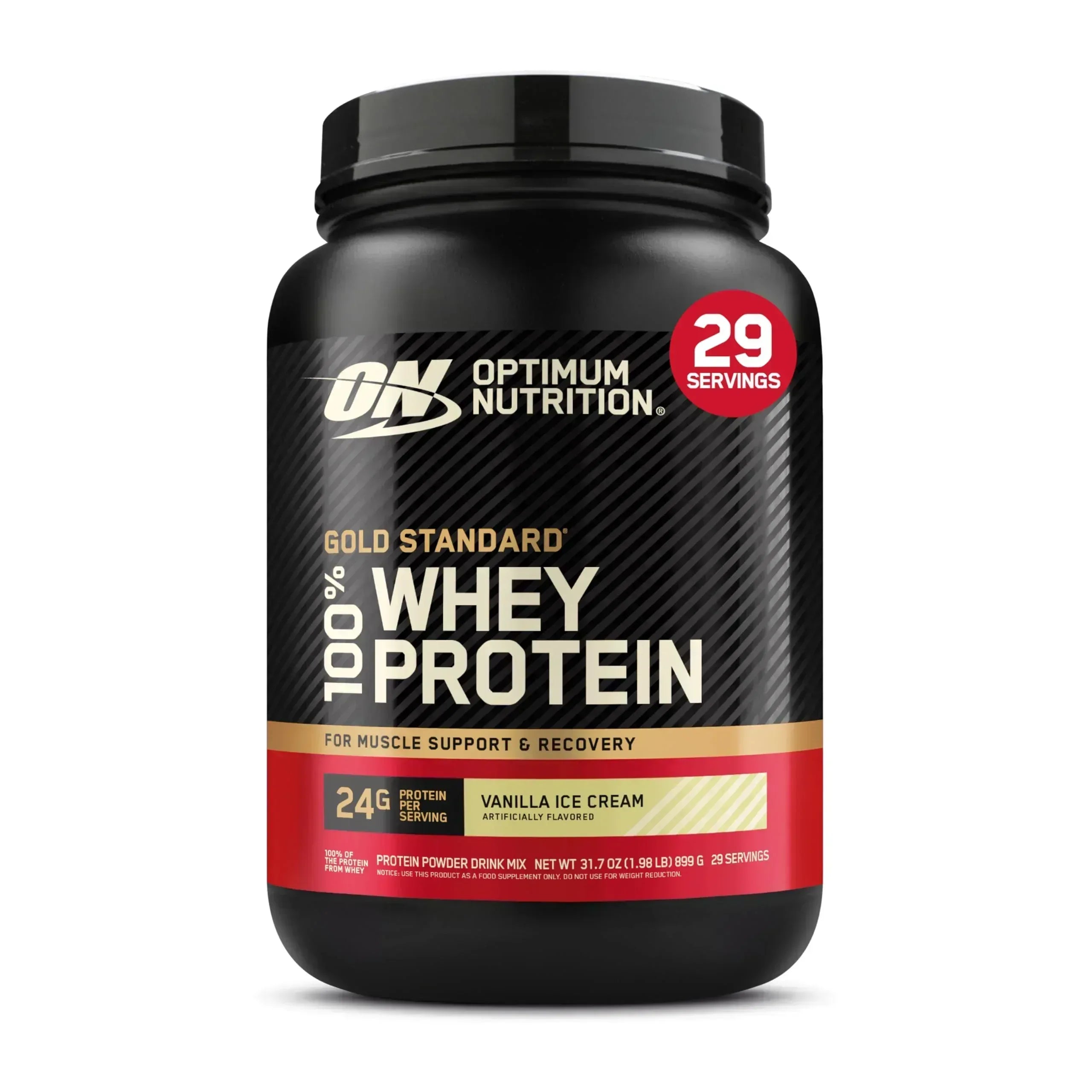 Optimum Nutrition Gold Standard 100% Whey Protein Powder, Vanilla Ice Cream, 2 Pound (Packaging May Vary) - Mumzar