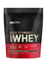 Whey protein powder pouch, Gold Standard 100% Whey in dark chocolate flavor