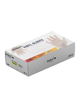 Large powder-free vinyl gloves box with 100 disposable protective glove graphic
