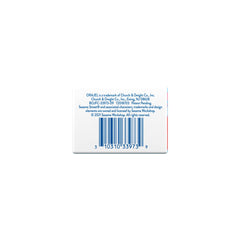 Orajel box back showing barcode and product information for fluoride free kids toothpaste