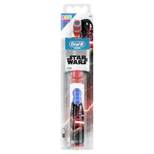 Kids Star Wars battery toothbrush in package, red handle, blue soft brush head