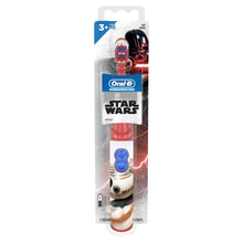 Kids Star Wars battery toothbrush, red handle, blue extra-soft bristles