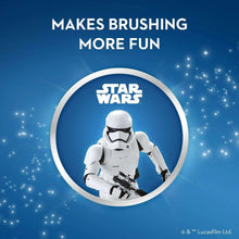 Kids electric toothbrush fun promo graphic with Star Wars character