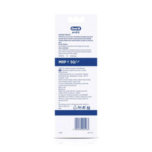 Back of kids toothbrush pack with product details and barcode