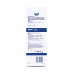 Back view of Oral-B kids toothbrush extra soft packaging showing product details instructions and barcode