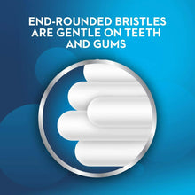 End-rounded toothbrush bristle tips for gentle cleaning of teeth and gums