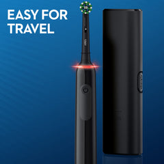 Oral-B Pro Clean 3 3000 electric toothbrush in black with round brush head and travel case for easy travel