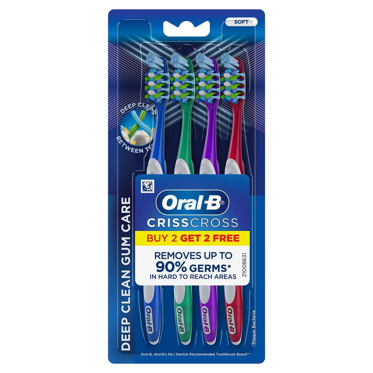 Oral B Pro Health soft toothbrush four pack CrissCross soft bristles deep clean gum care