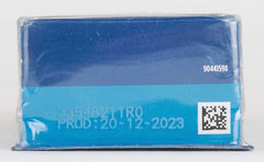Blue Oral-B box showing production date QR code and lot number for Oral-B Pro Sensitive Clean toothbrush heads