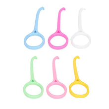Six grip-ring aligner remover tools in blue, pink, white, green, and yellow