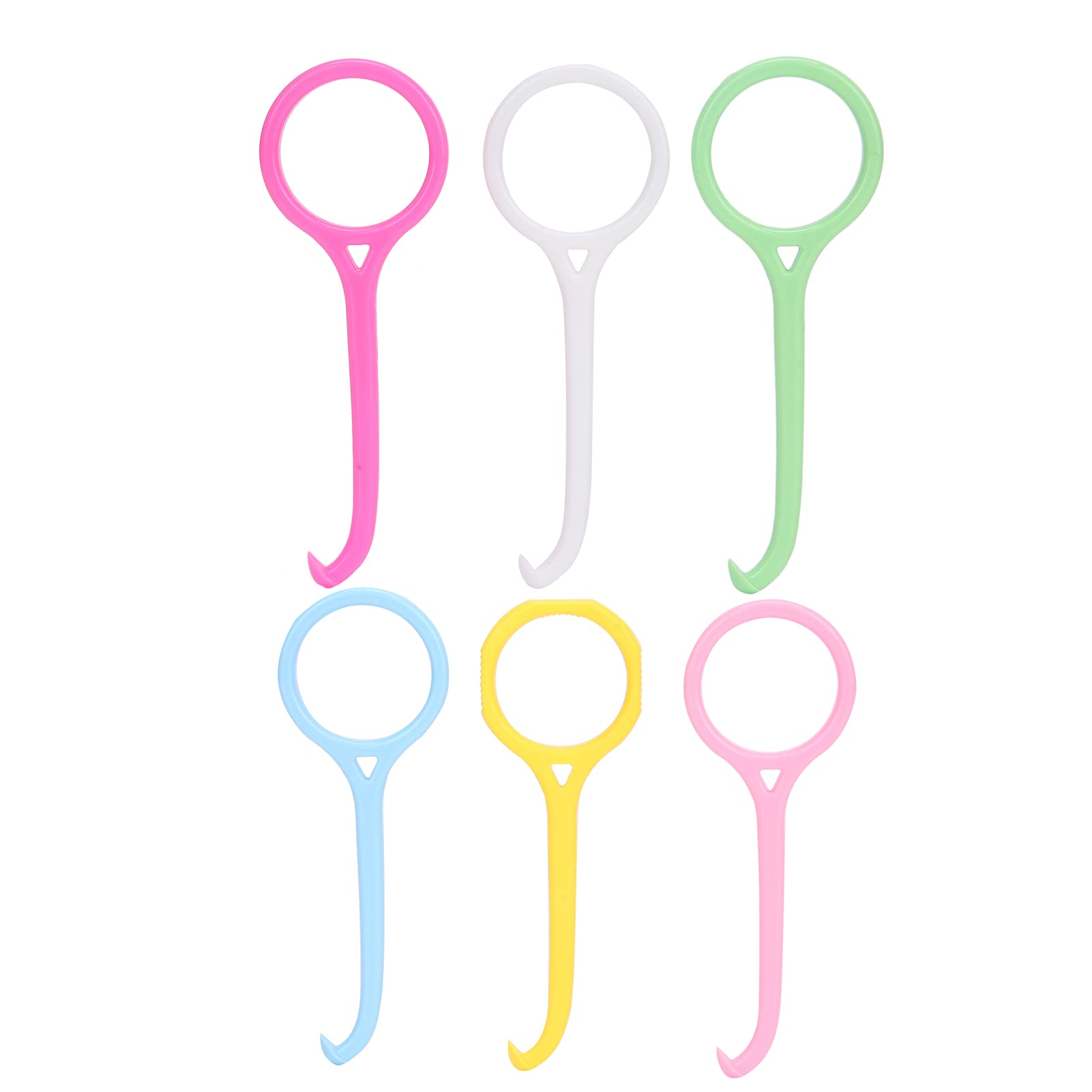 Guoenir aligner remover tool for Invisalign set of six pastel plastic hooks with round grips for easy aligner removal