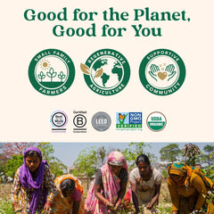 Organic India Moringa capsules UAE banner Good for the Planet with small family farmers and certifications