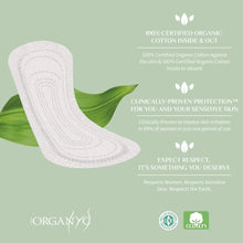 Organic cotton panty liner pad, white, curved layered design illustration