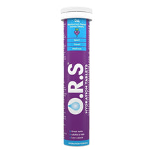 Oral rehydration salts tube, blackcurrant flavour, 24 hydration tablets.