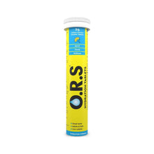 O.R.S hydration tablets tube with lemon flavour label, 24 soluble tablets.