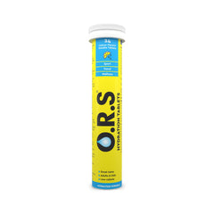 ORS hydration tablets lemon flavor effervescent tube 24 tablets for sport travel and wellness