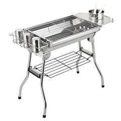 Huitich outdoor barbecue smoker with storage featuring metal grill, side shelf, and spice rack