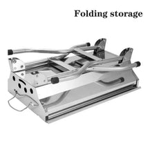 Folding storage base with rails and hinges for portable smoker grill
