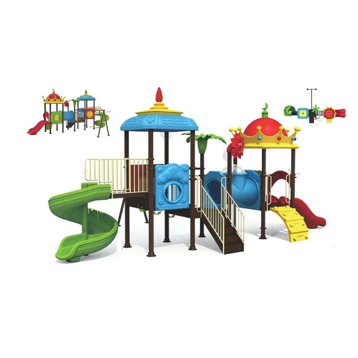 Huitich outdoor playground set for kids with slides, climbing features, and vibrant colors for active play