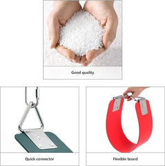 Huitich outdoor playground swing replacement with flexible red board and quick connector hardware