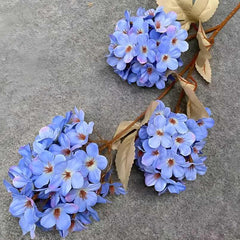 Huitich pack of 2 floral decor for events featuring blue artificial flower bouquets with beige leaves