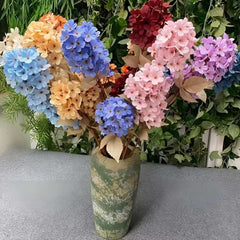 Huitich pack of 2 floral decor for events featuring colorful artificial flower bouquets in a green textured vase