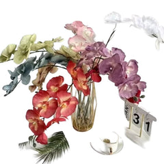 Huitich pack of assorted faux flowers featuring colorful artificial blooms in a clear vase