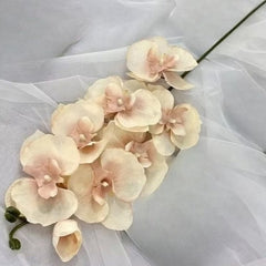 Huitich pack of assorted faux flowers featuring delicate cream and blush orchid stems for home decor