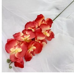Huitich pack of assorted faux flowers with vibrant red and yellow artificial blossoms on a long green stem
