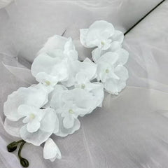 Huitich pack of assorted faux flowers featuring delicate white artificial orchid stems for decoration