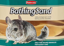 Bathing sand jug front label with Padovan logo and chinchilla graphic