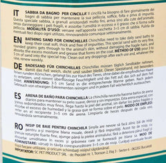 Padovan Bathing Sand 2L for small pets in eco-friendly packaging designed for chinchillas