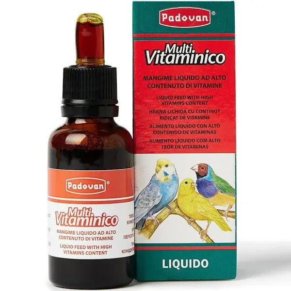 Padovan bird multivitamin supplement UAE in liquid form for high vitamin content for birds